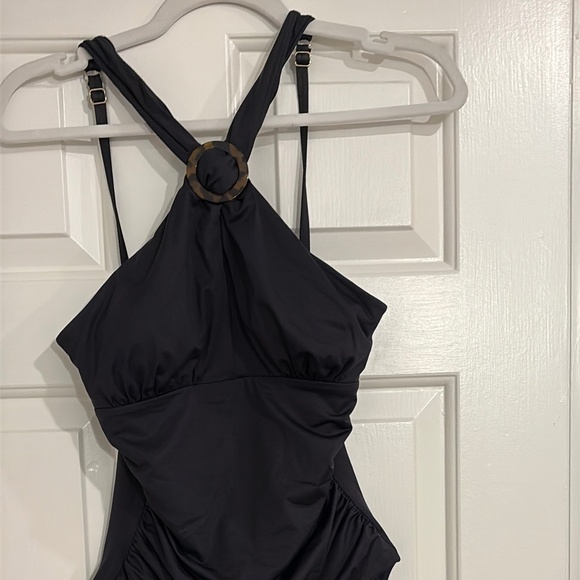 Tommy Bahama Black Perl High Neck One Piece Swimsuit Size 6 - Picture 4 of 7